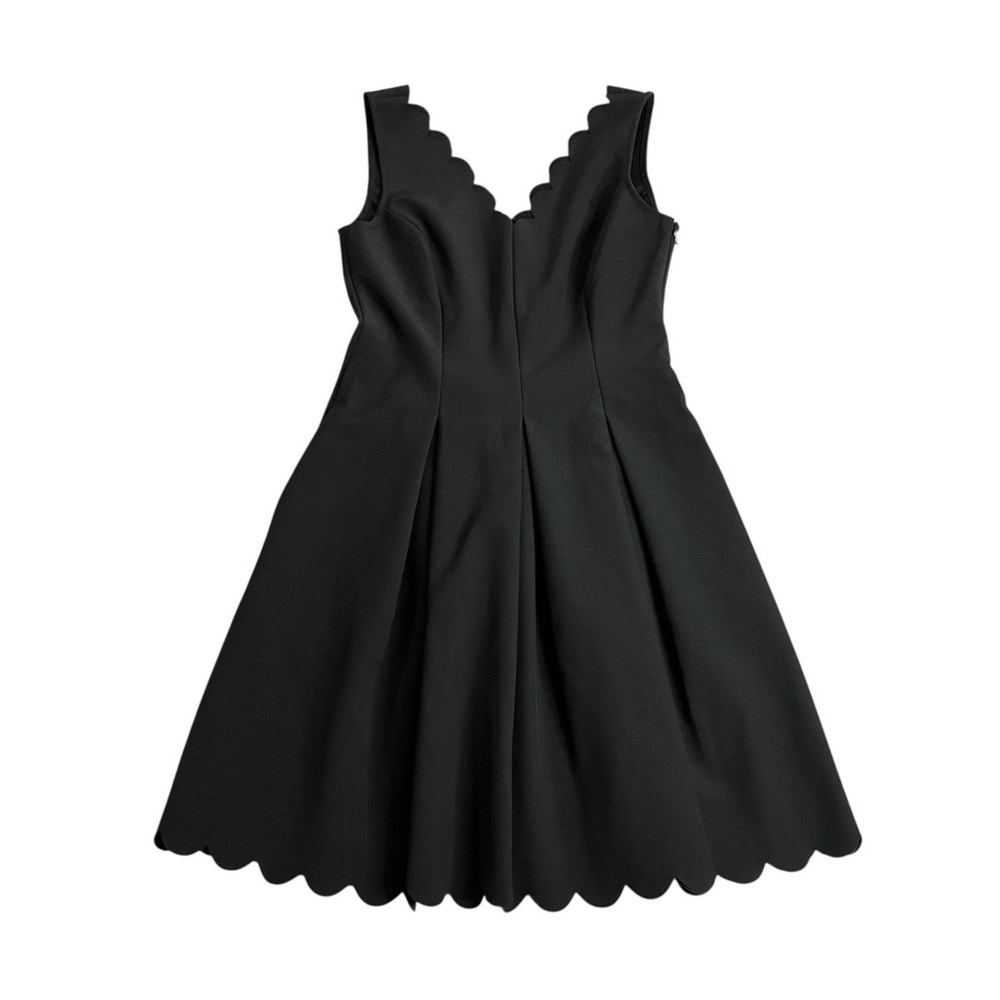 Banana Republic Dress Women 0 Black Scalloped Bi-Stretch Fitted Sheath LBD Party